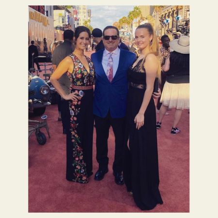 Breanna Wing and her movie cast member on the red carpet of Once upon time in hollywood.